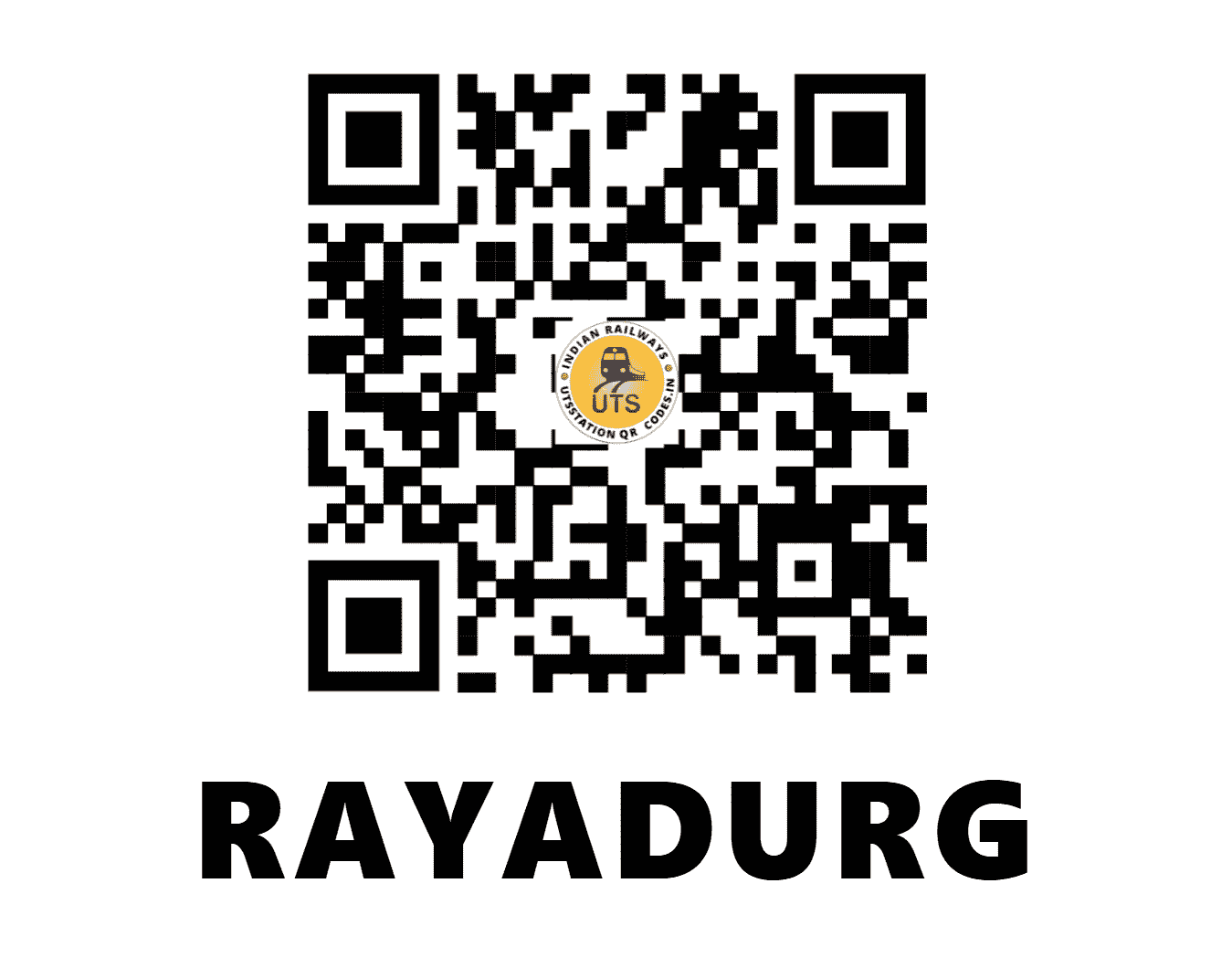 UTS QR Code for RAYADURG - RDG (SW - ANDHRA PRADESH)